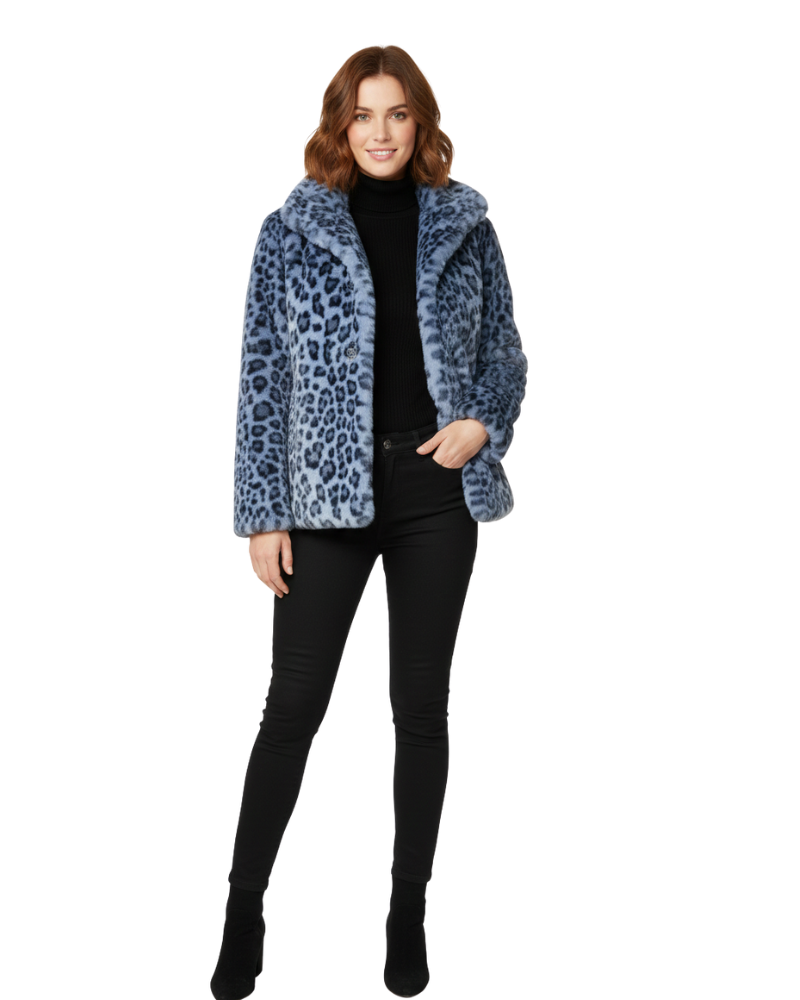 Iris Manteau Femme en Fausse Fourrure Imprimé Léopard, Chaud & Style Audacieux, vue 3