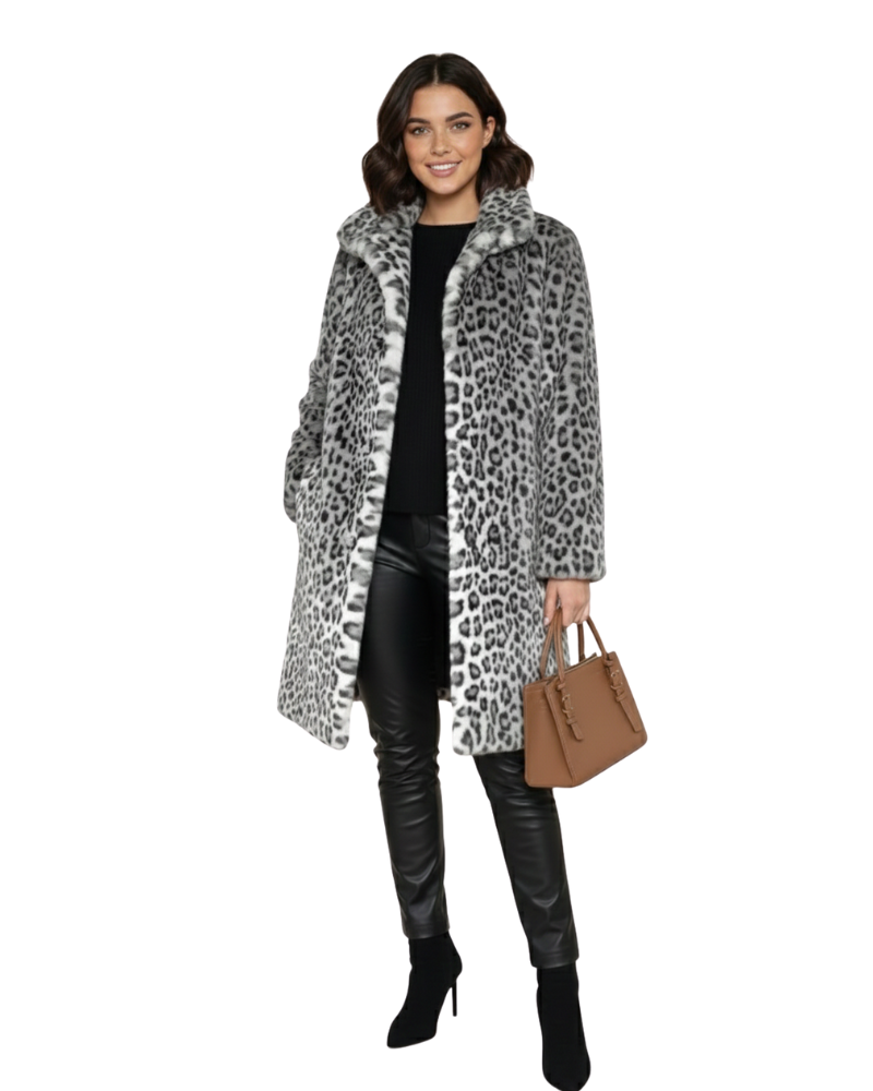 Iris Manteau Femme en Fausse Fourrure Imprimé Léopard, Chaud & Style Audacieux, vue 2