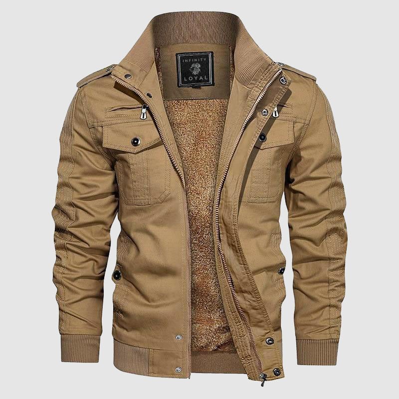 Aiden Blouson Aviateur Homme Veste Pilote Chaude avec Doublure Polaire & Col Montant, vue 4