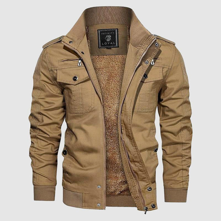 Aiden Blouson Aviateur Homme Veste Pilote Chaude avec Doublure Polaire & Col Montant, vue 4