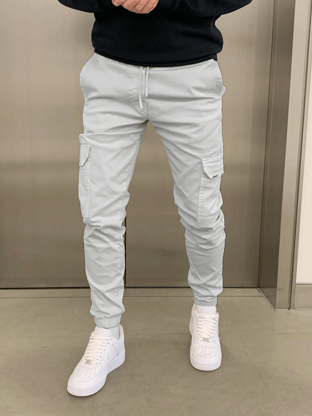 James Pantalon Jogger Cargo pour Homme Coupe décontractée avec taille élastique et poches utilitaires, vue 9