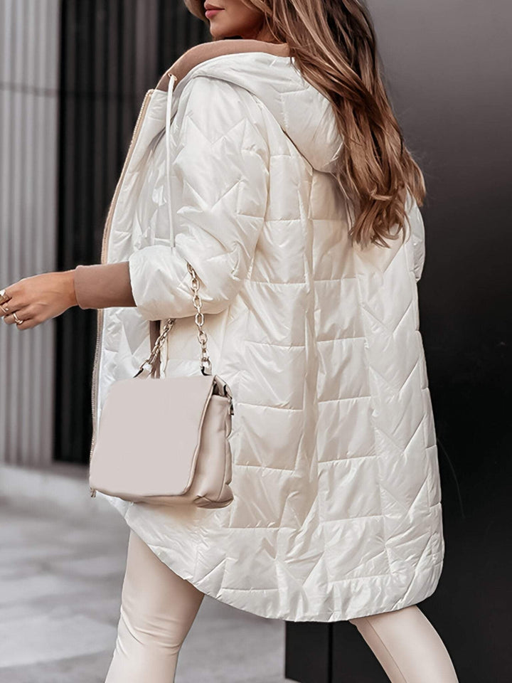 Raelynn Manteau Long Femme à Capuche Veste Légère à Fermeture Intégrale pour Usage Quotidien en Ville & Temps Frais, vue 7