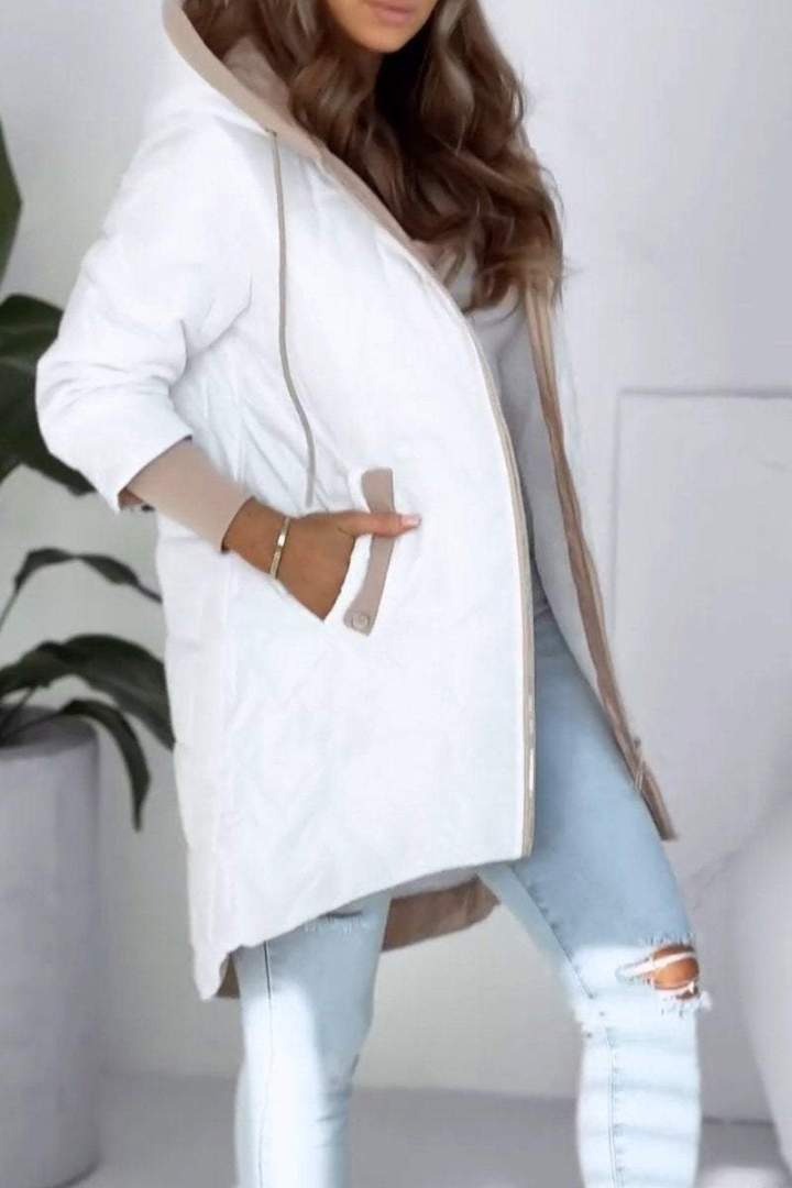 Raelynn Manteau Long Femme à Capuche Veste Légère à Fermeture Intégrale pour Usage Quotidien en Ville & Temps Frais