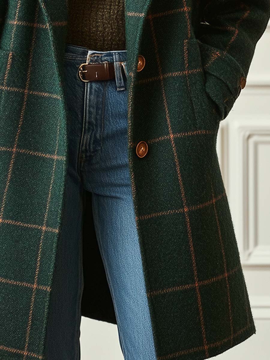 Manteau à Carreaux pour femme, vue 5