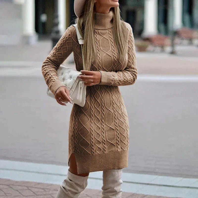 Aline Vienna Robe Pull Hivernale Femme Robe Midi Chaude en Maille avec Coupe Classique Confortable, vue 4