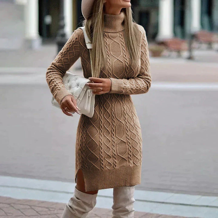 Aline Vienna Robe Pull Hivernale Femme Robe Midi Chaude en Maille avec Coupe Classique Confortable, vue 4