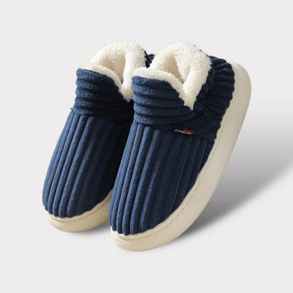 Lily Femme Chaussons Pantoufles en Velours Côtelé avec Doublure Fourrure & Semelle Antidérapante, vue 20