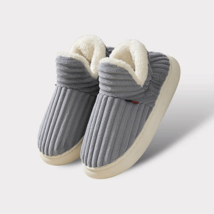 Lily Femme Chaussons Pantoufles en Velours Côtelé avec Doublure Fourrure & Semelle Antidérapante, vue 19