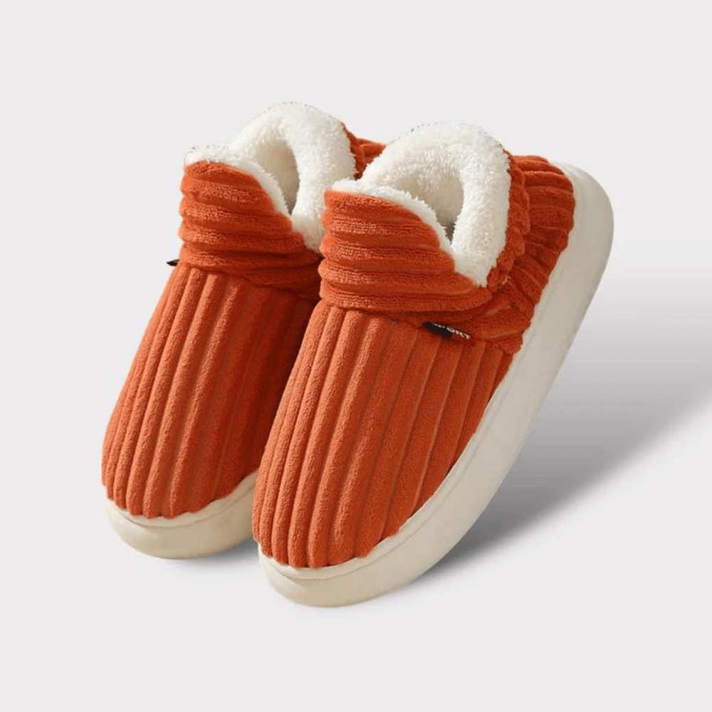 Lily Femme Chaussons Pantoufles en Velours Côtelé avec Doublure Fourrure & Semelle Antidérapante, vue 17