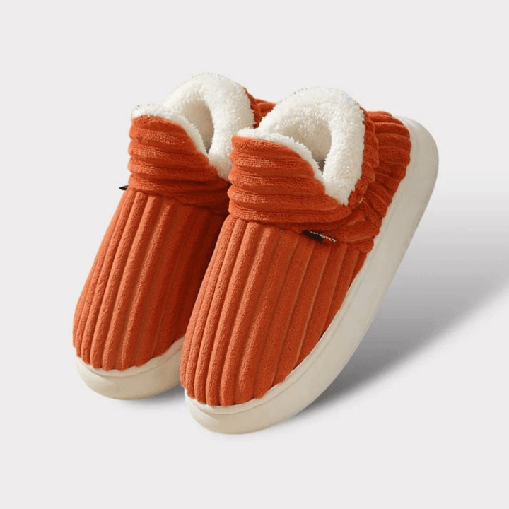 Lily Femme Chaussons Pantoufles en Velours Côtelé avec Doublure Fourrure & Semelle Antidérapante, vue 17