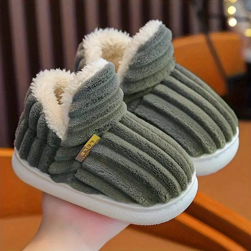 Lily Femme Chaussons Pantoufles en Velours Côtelé avec Doublure Fourrure & Semelle Antidérapante, vue 14