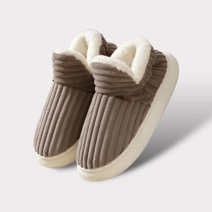 Lily Femme Chaussons Pantoufles en Velours Côtelé avec Doublure Fourrure & Semelle Antidérapante, vue 18