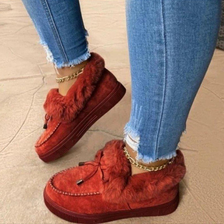 Esther Chaussons d’Hiver pour Femme Toucher Suédine Doux avec Doublure Chaude en Fausse Fourrure & Semelle Antidérapante, vue 8