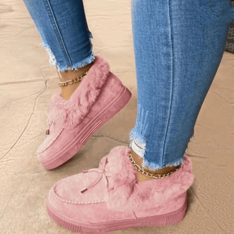 Esther Chaussons d’Hiver pour Femme Toucher Suédine Doux avec Doublure Chaude en Fausse Fourrure & Semelle Antidérapante, vue 6
