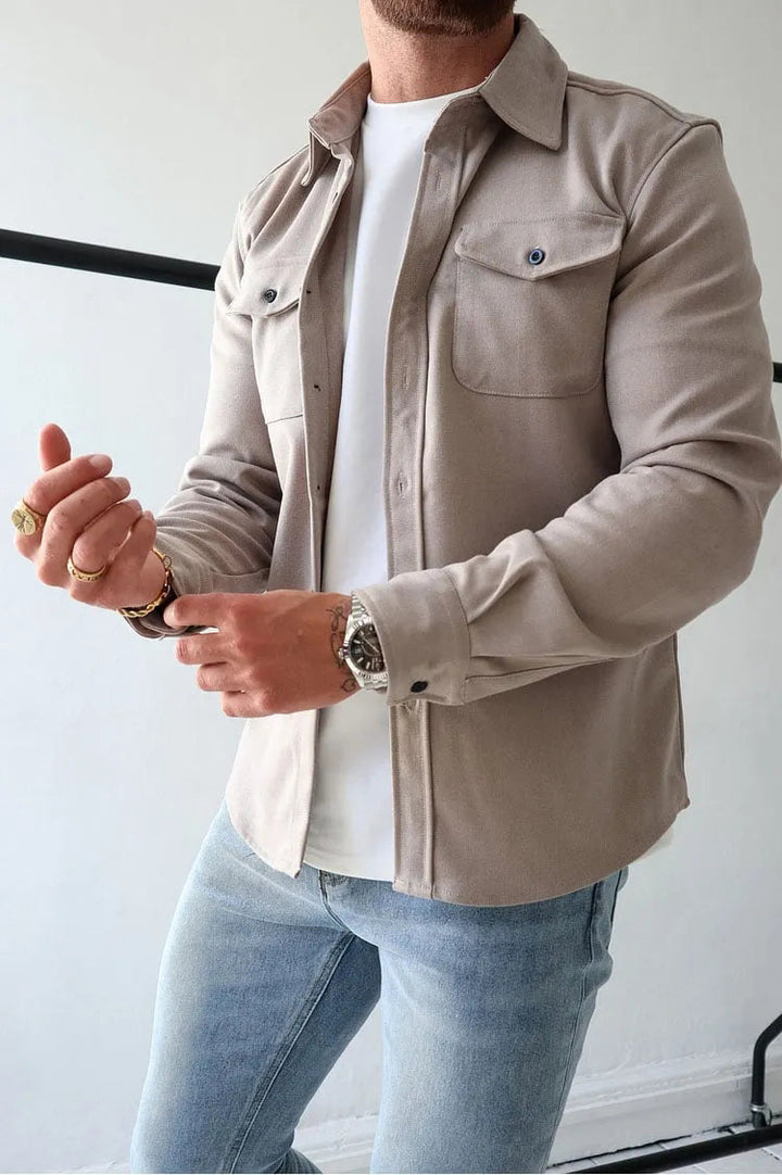 William Veste Homme en Cuir avec Boutons Style Intemporel, Résistant & Élégant