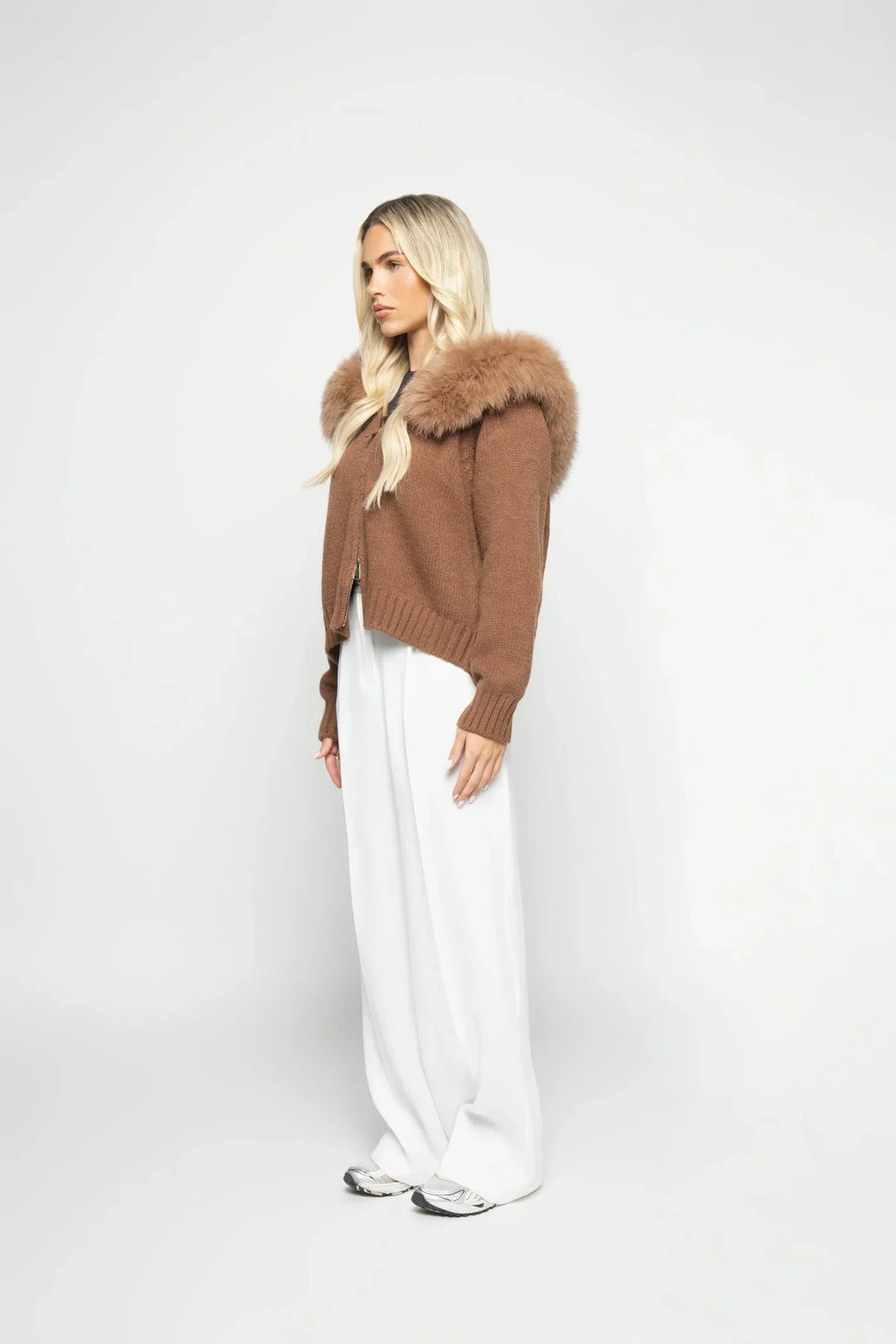 Janelle Veste Femme Veste en Laine Élégante avec Capuche Doublée de Fourrure, vue 6