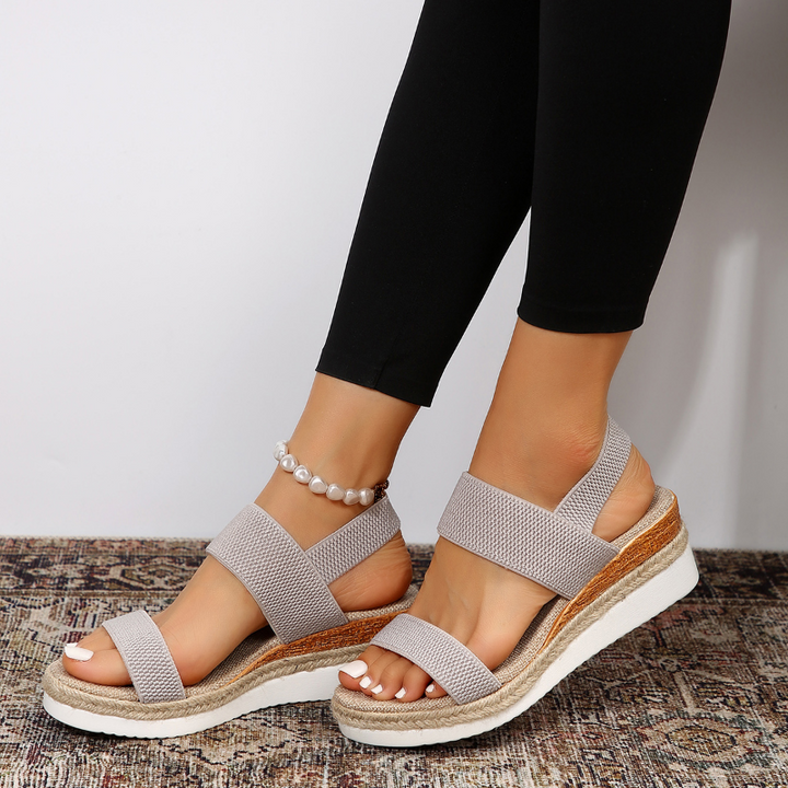Anna Sandales à Plateau Femme Brides Élastiques & Sandales d'Été Confortables au Look Stylé, vue 11
