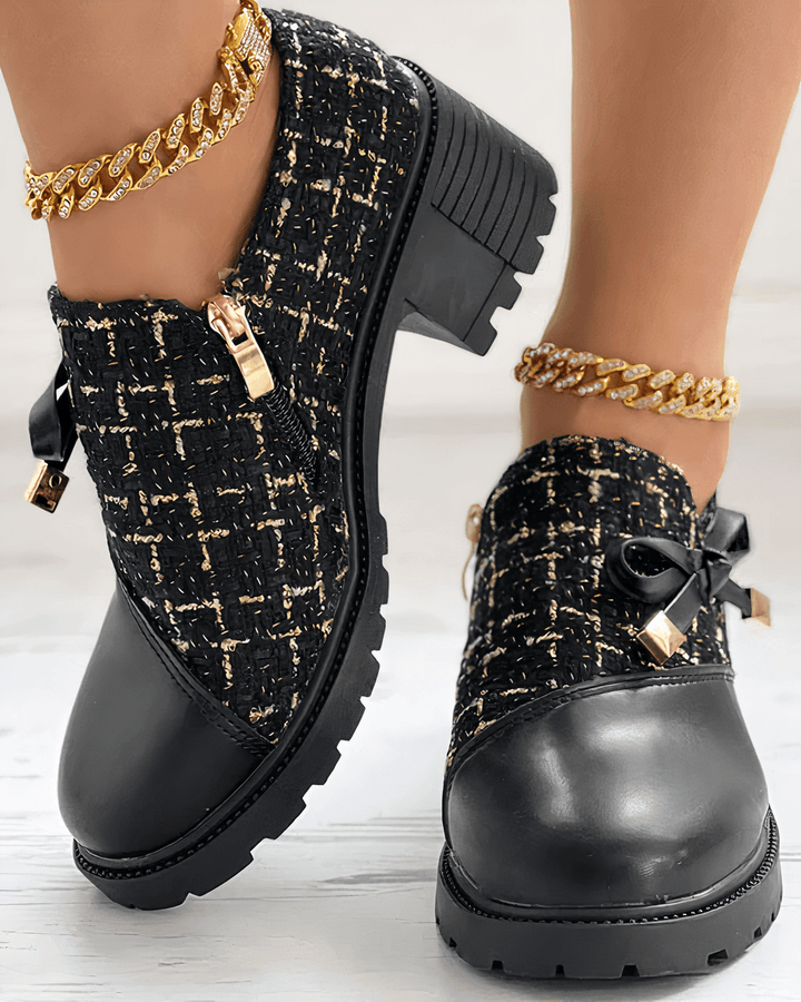 Chandni Mocassins à talon bloc pour femme Bout arrondi élégant & semelle intérieure rembourrée pour un confort optimal, vue 5