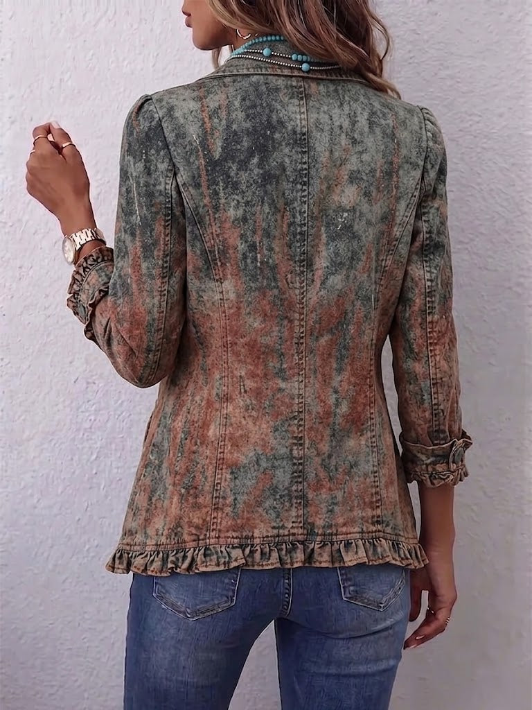 Women's Vintage Ombre Print Jacket – Original and Colorful Jacket for Fall