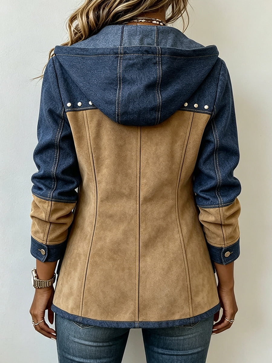 Veste à Capuche Femme Bimatière – Veste Chaude et Décontractée pour l'Automne