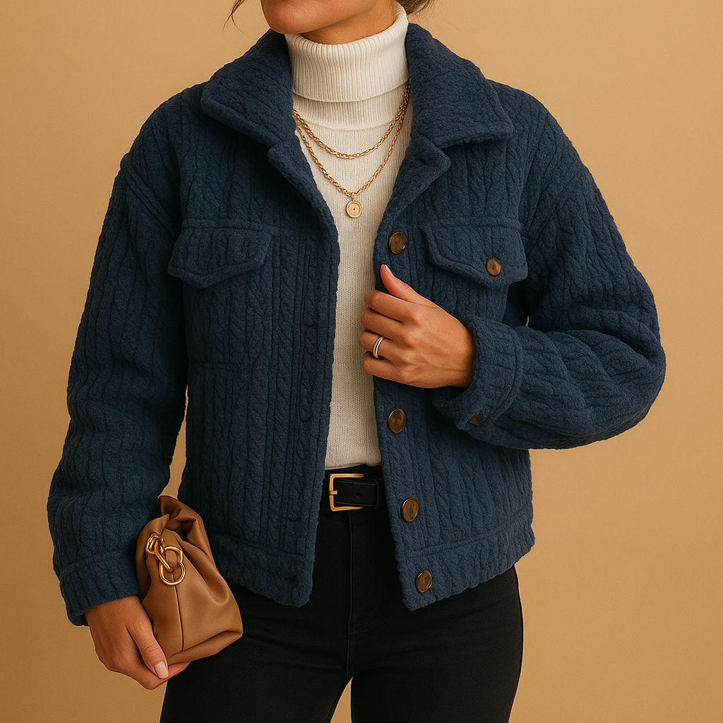 Mabel Veste Trucker Femme en Sherpa Manteau Décontracté Doublé Doux avec Coupe Relaxée & Intérieur Chaud, vue 4