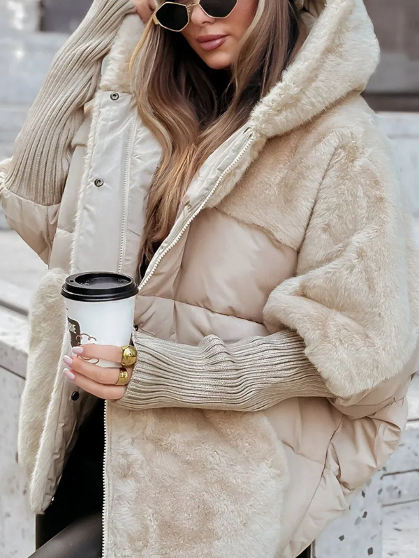 Kamila Doudoune Femme Veste Chaude et Stylée avec Poignets Tricotés & Design, vue 4