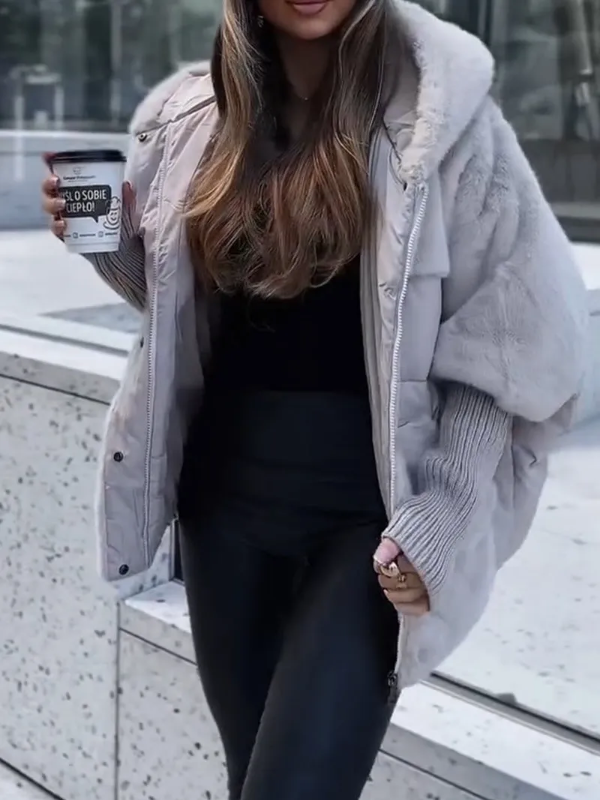 Kamila Doudoune Femme Veste Chaude et Stylée avec Poignets Tricotés & Design, vue 2