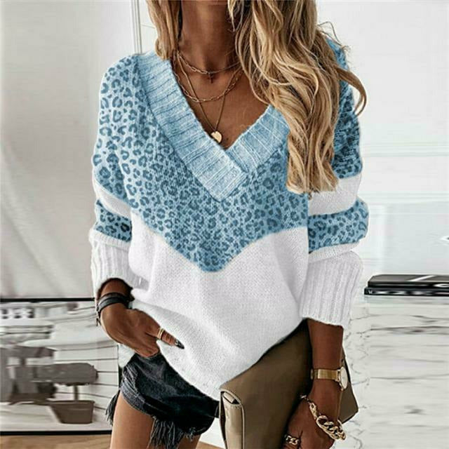 Pull Patchwork Imprimé Léopard pour femme, vue 3