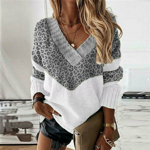 Pull Patchwork Imprimé Léopard pour femme, vue 4