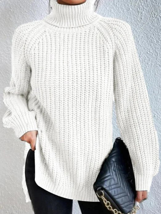 Gianna Pull à Col Roulé Femme Pull en maille doux et chaud avec coupe élégante décontractée, vue 2