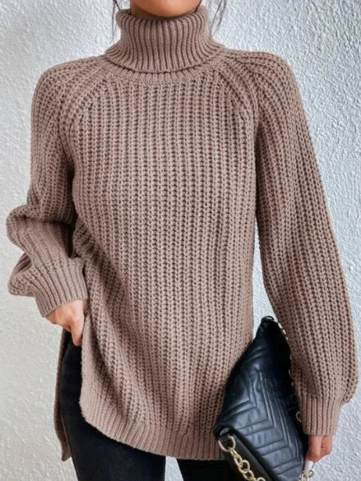 Gianna Pull à Col Roulé Femme Pull en maille doux et chaud avec coupe élégante décontractée, vue 4