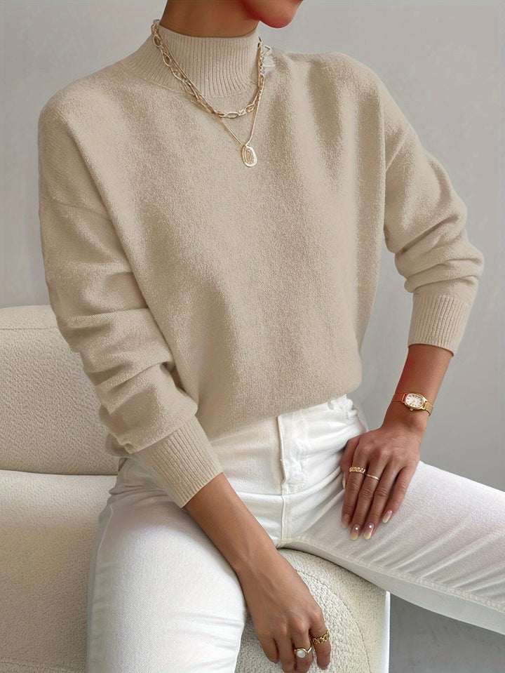 Pull femme doux à col cheminée
