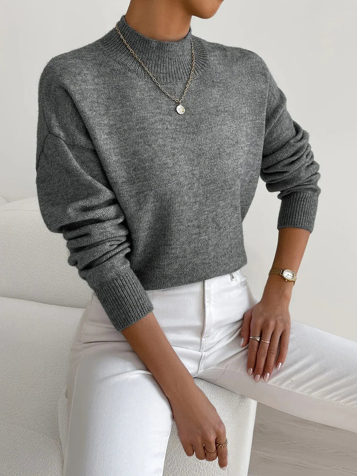 Soft Women's Funnel Neck Sweater – Warm Knit Sweater for Winter