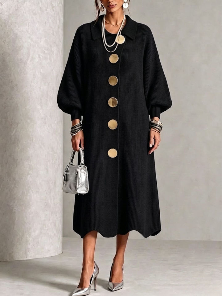 Women's Long-Sleeve Dress – Elegant and Flowy Maxi Dress for Fall