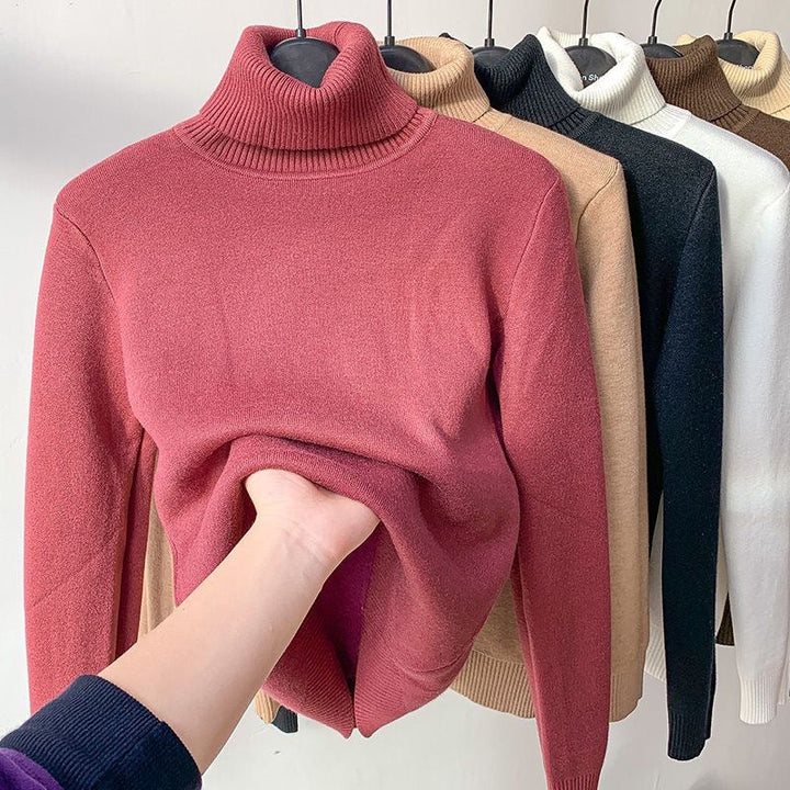 Milani Pull Col Roulé Femme Sweat Doublé Polaire Chaud & Coupe Décontractée d’Hiver, vue 5