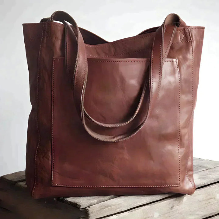 Women's Leather Tote Bag – Large Elegant Tote Bag for Work and Everyday Use