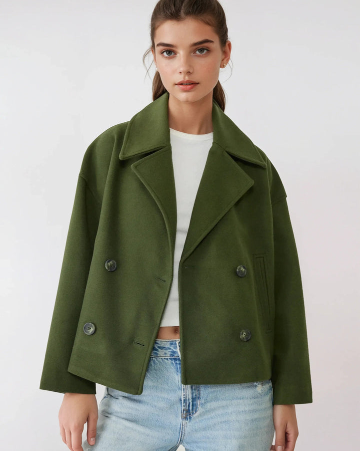Vanessa Veste Femme Veste Courte Croisée en Laine Élégante & Chaude pour l’Hiver, vue 11