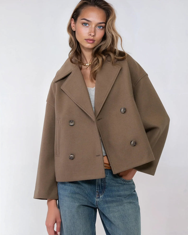 Vanessa Veste Femme Veste Courte Croisée en Laine Élégante & Chaude pour l’Hiver, vue 9