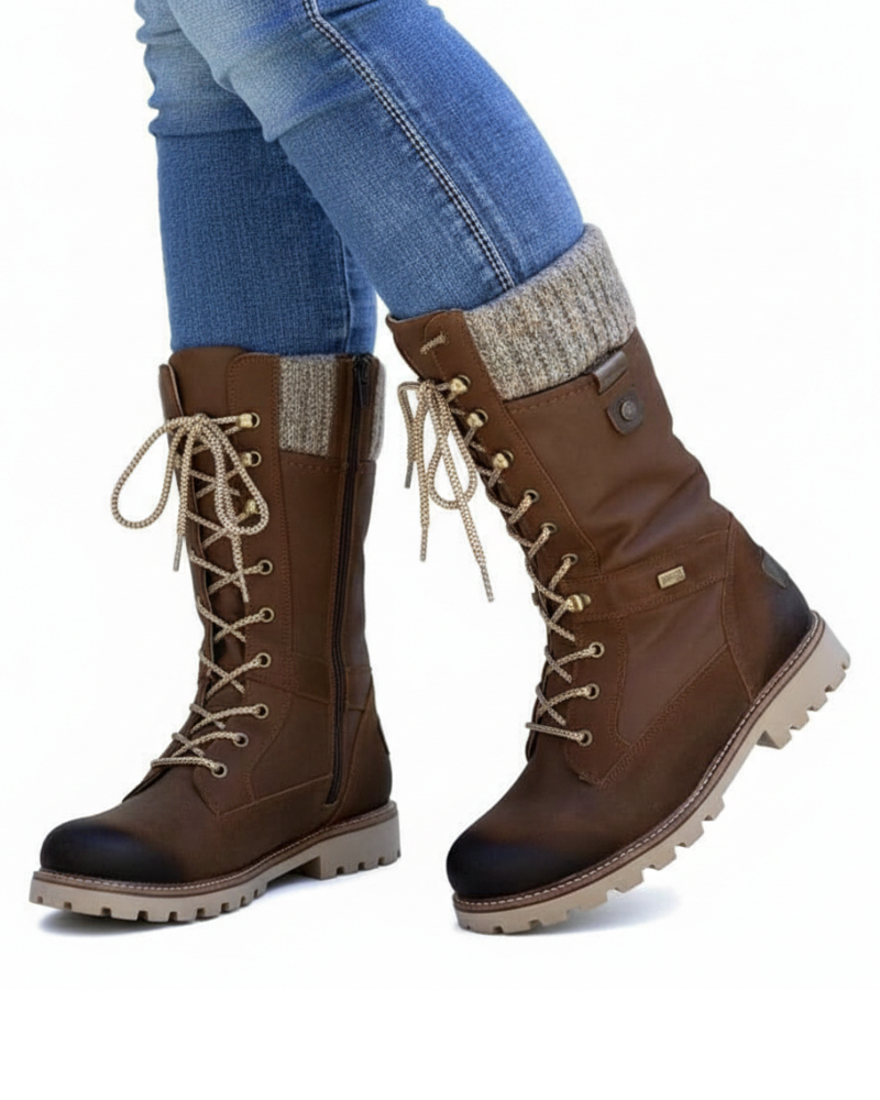 Gretta Bottes d’Hiver Femme Bottes Imperméables Chaudes Antidérapantes avec Lacets