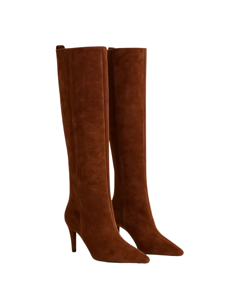 Madelyn Bottes Hautes Femme Tige Droite Élégante, Talon Fin & Bout Pointu Chic