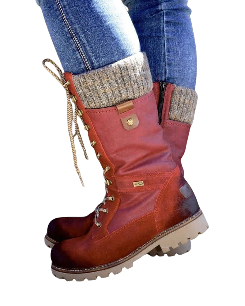 Gretta Bottes d’Hiver Femme Bottes Imperméables Chaudes Antidérapantes avec Lacets, vue 3