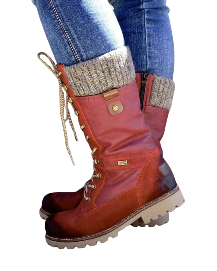Gretta Bottes d’Hiver Femme Bottes Imperméables Chaudes Antidérapantes avec Lacets, vue 3