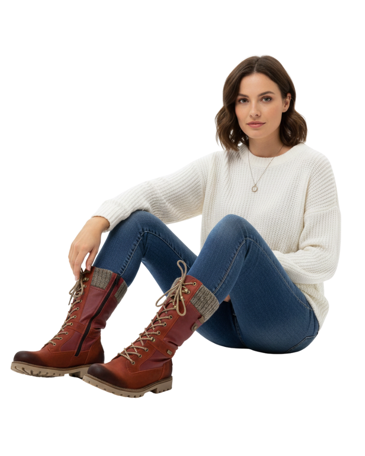 Gretta Bottes d’Hiver Femme Bottes Imperméables Chaudes Antidérapantes avec Lacets, vue 4