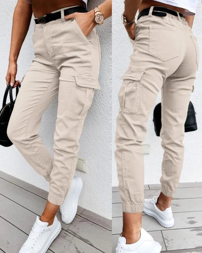 Jordyn Pantalon Cargo Taille Haute Femme Confort, Style Tendance & Poches Fonctionnelles, vue 2