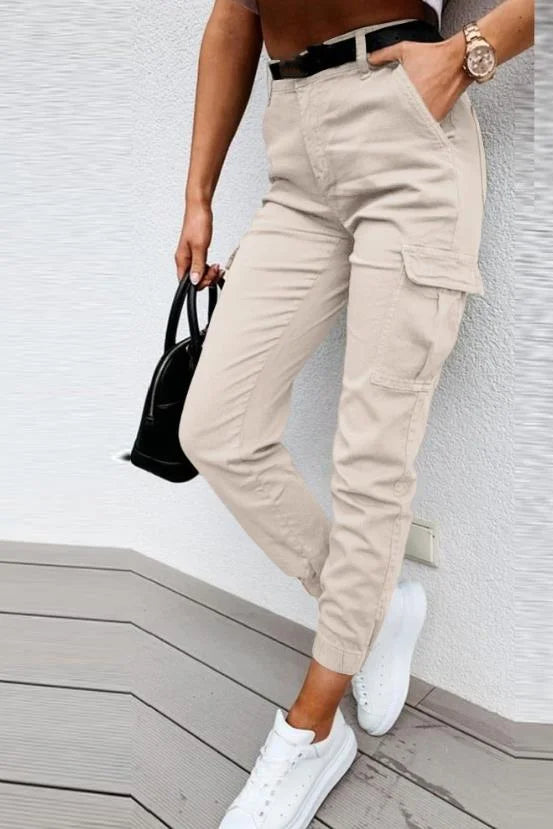 Jordyn Pantalon Cargo Taille Haute Femme Confort, Style Tendance & Poches Fonctionnelles, vue 3