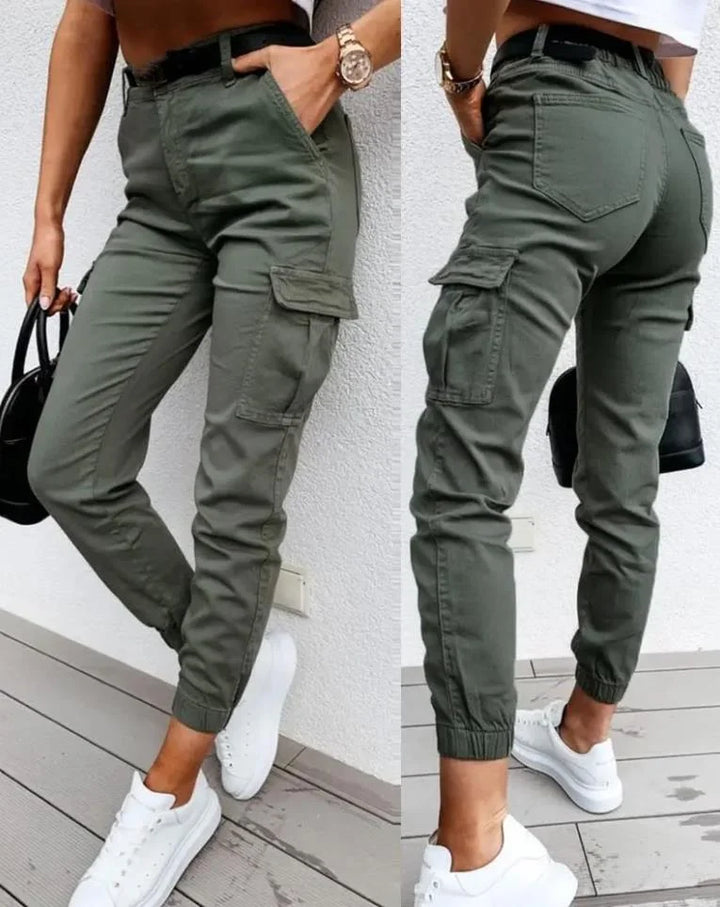 Jordyn Pantalon Cargo Taille Haute Femme Confort, Style Tendance & Poches Fonctionnelles, vue 5