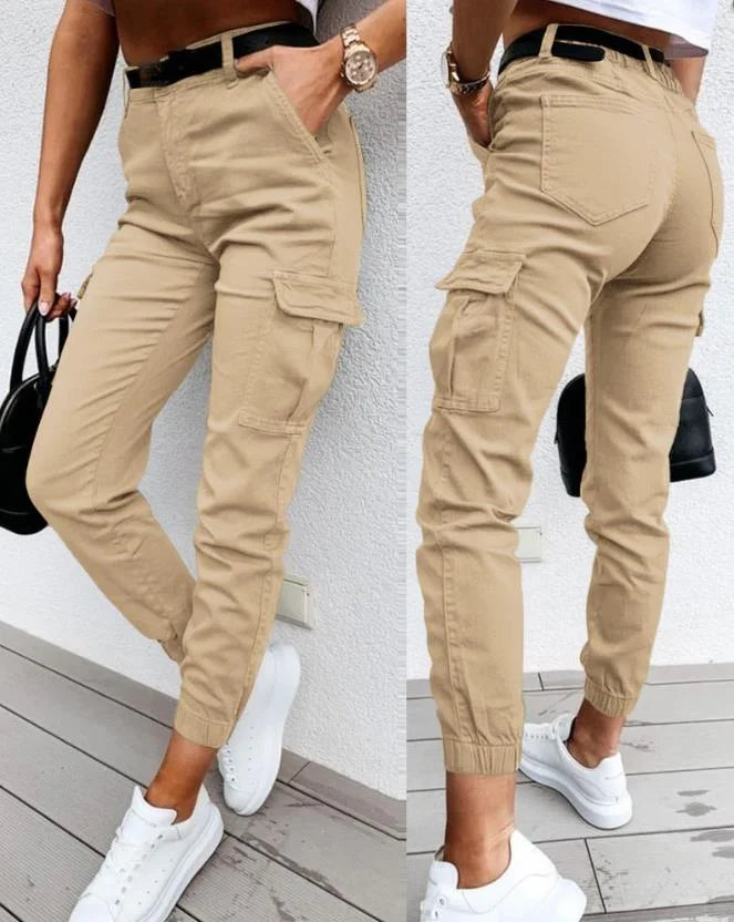 Jordyn Pantalon Cargo Taille Haute Femme Confort, Style Tendance & Poches Fonctionnelles, vue 6