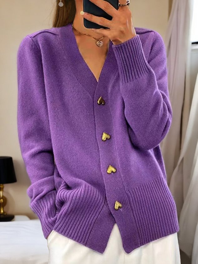 Paulina Gilet Femme Gilet Chaud Élégant avec Boutons en Forme de Cœur, vue 4