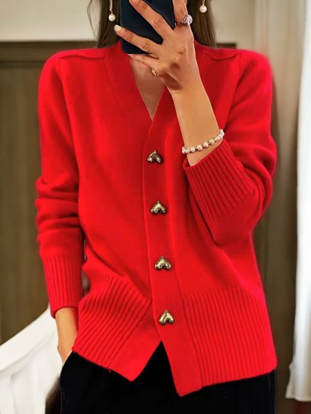 Paulina Gilet Femme Gilet Chaud Élégant avec Boutons en Forme de Cœur, vue 5