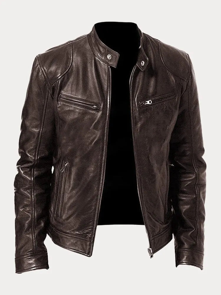 Dave Veste Biker Homme Cuir PU Tendance avec Coupe Classique & Doublure Douce en Coton, vue 4